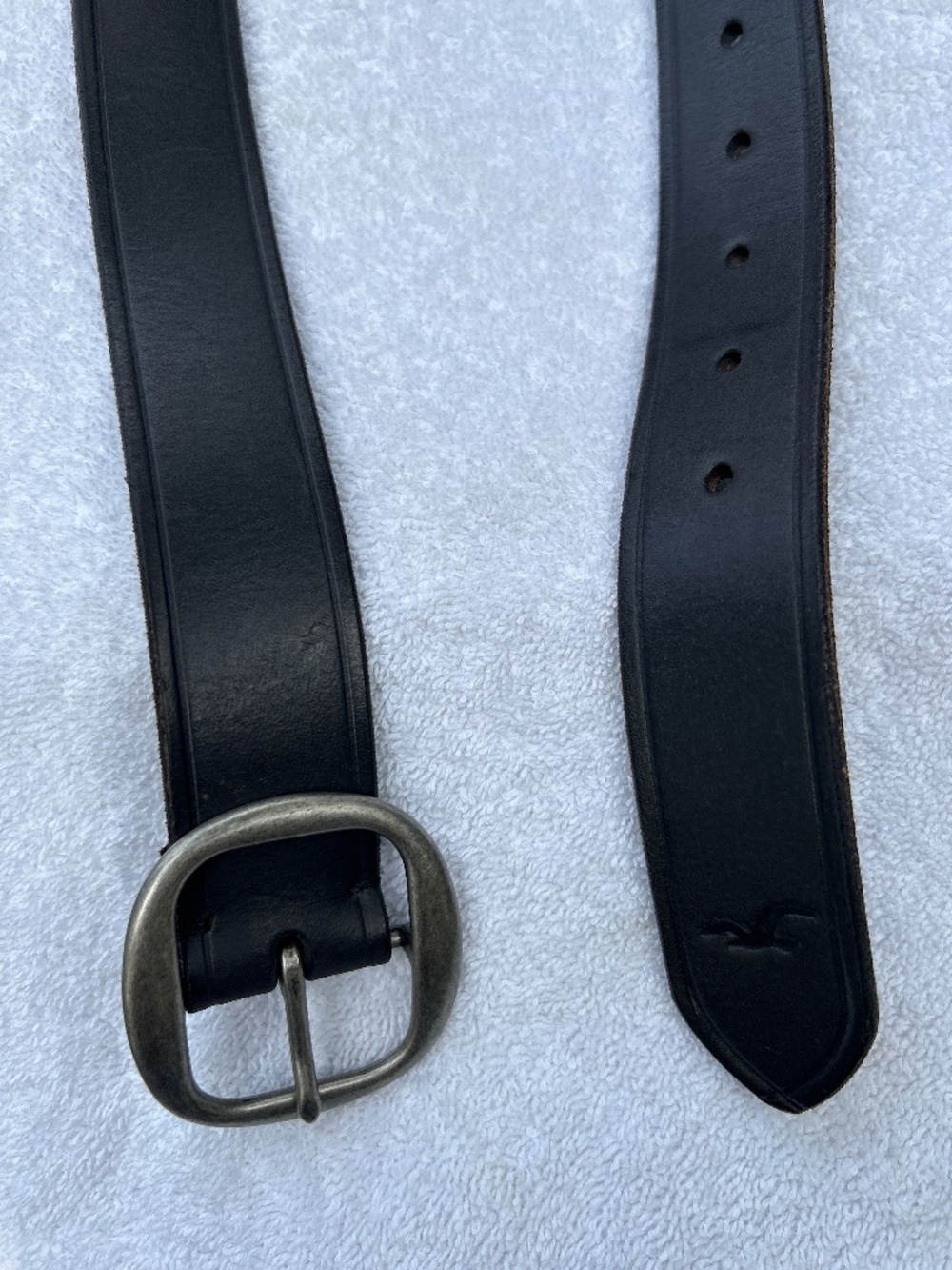 Holister black 100% buffalo leather belt